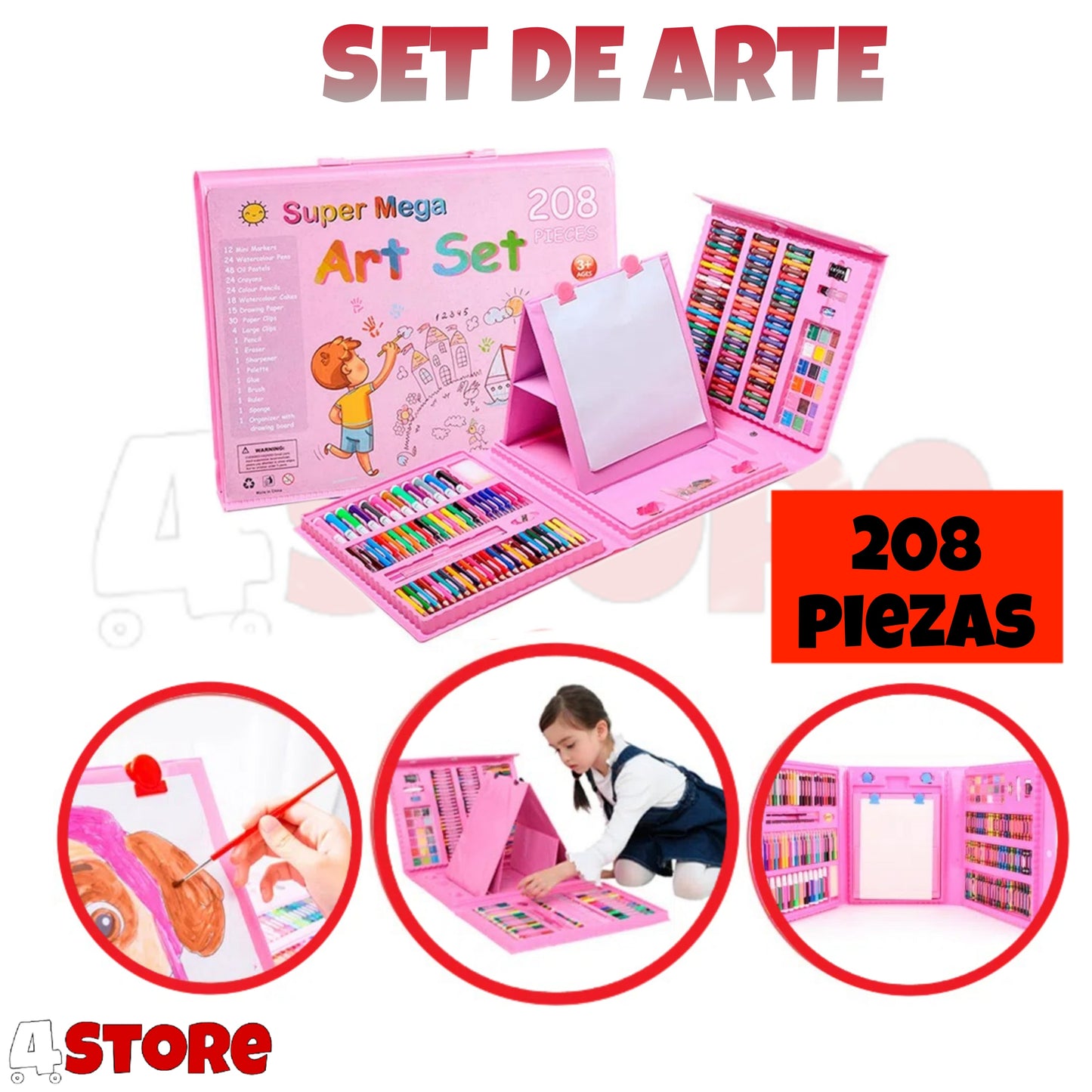 🎨SET DE ARTE 208 PIEZAS®🎨- Producto en tendencia🔥.