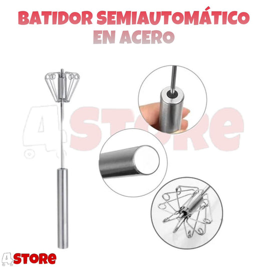 Batidor en acero inoxidable semiautomático - Importado🔥