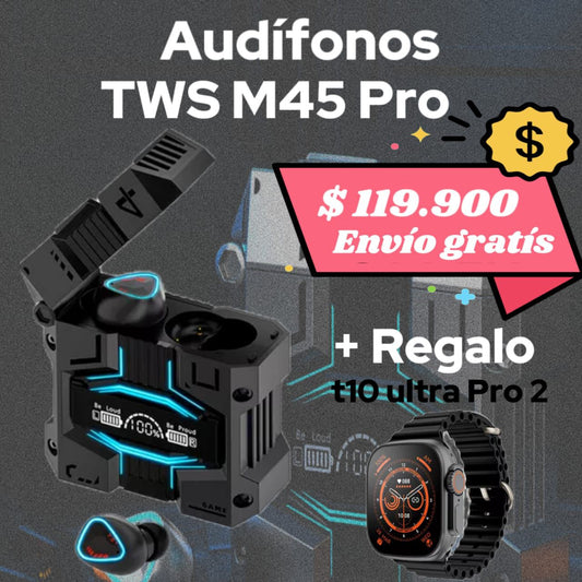 Super promoción Audífonos M45 + Smartwatch T10 ultra 🎁